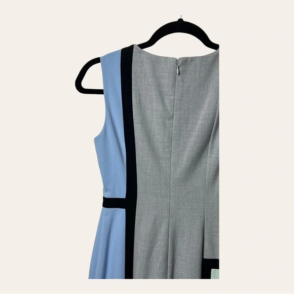 1125. CALVIN KLEIN PENCIL DRESS COLOR BLOCK‎ PATTERN SIZE 2P GRAY,BLUE,GREEN - Picture 7 of 10